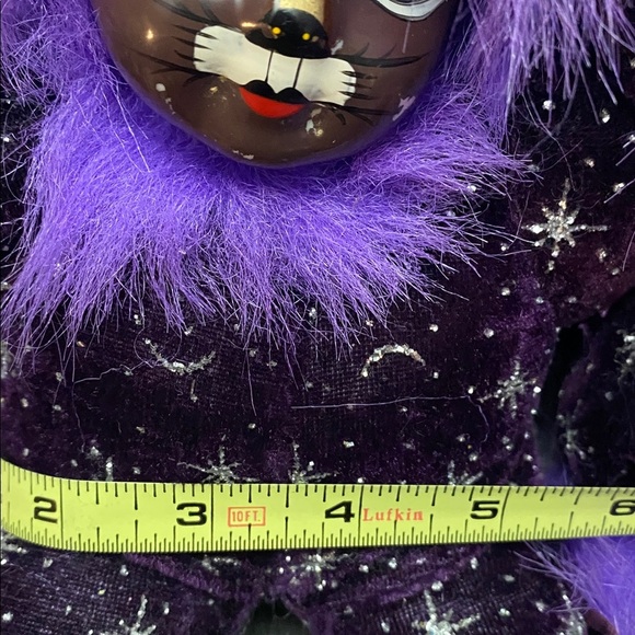 Two Vintage Purple Jester Dolls with Porcelain Heads and Bells - Picture 13 of 16